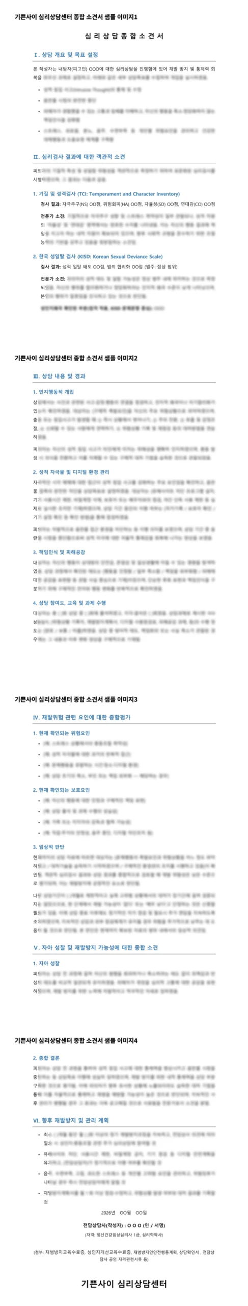 종합소견서 샘플 이미지